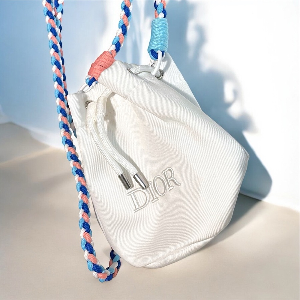 Dior Mini White Drawstring Bucket Bag